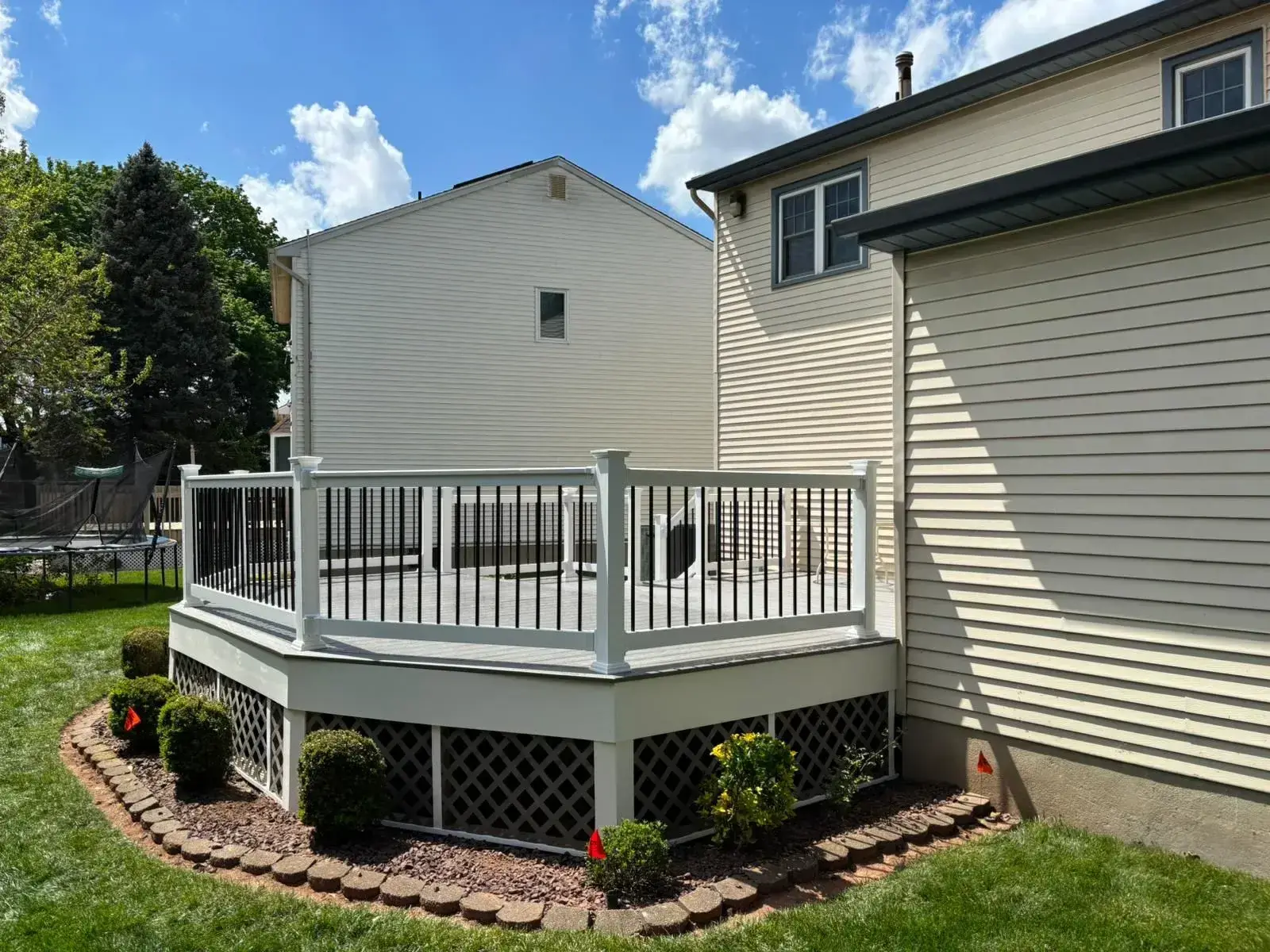 Custom composite deck with lighting in Bergen County, NJ